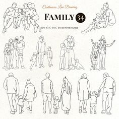 an image of family line drawings