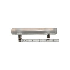 a metal ruler with a white background