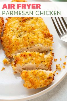 this air fryer parmesan chicken is so good and easy to make