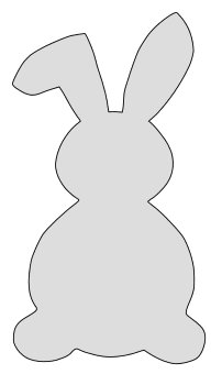 a paper cut out of a bunny's head