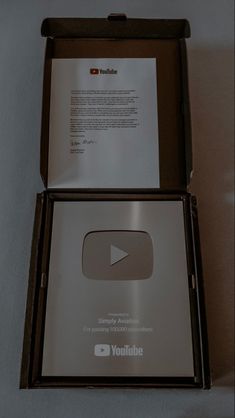 an open box with a video in it