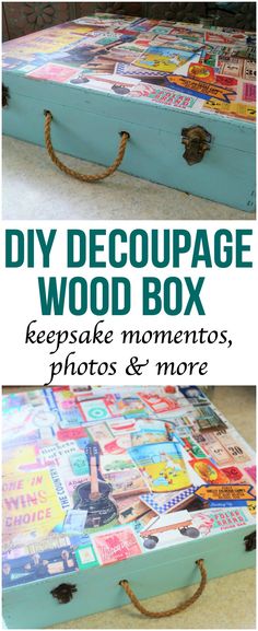 the diy decoupage wood box is an easy and cheap project