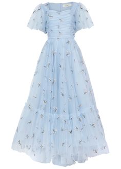 See The Lights, See The Party, The Ball Gowns This beautiful blue gown will make you feel like a true royal. The floral embroidery is a subtle, yet stunning detail, and the full skirt adds a touch of whimsy to the overall look. Perfect for attending a gala or dancing under the stars. Sweetheart neckline 3/4 sheer flutter sleeves Back zipper Ruched bodice Fully lined Consider sizing down Model Details Content + Care 100% Polyester Hand wash only Try On Video Highgrove Dress Try On Video XS & XL Dresses For Engagement Pictures, Dancing Under The Stars, Blue Flower Dress, Charlotte Dress, Royal Dresses, Timeless Dress, Blue Gown, Jane Dress, Trendy Outfit