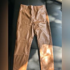 Size Xl Would Fit Large. Never Worn Light Brown Leather Pants, Brown Leather Pants, Zara Jumpsuit, Light Brown Leather, Zara Pants, Pants Color, Light Brown, Pant Jumpsuit, Leather Pants