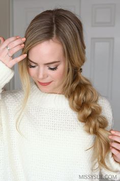 Pull Through Side Braid | MISSY SUE Braid Wedding Hair, Side Braids For Long Hair, Easy Side Braid, Braid Wedding, Side Braids, Braided Hairdo, Easy Hairstyles Quick