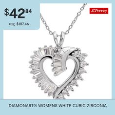 Included: 1 Necklace Chain(s), 1 Pendant(s)Jewelry Closure: Lobster ClaspSetting: ProngShape: HeartStone Cut: MarquiseMetal Color: WhiteChain Length: 18 InchPendant Length: 26.9mmPendant Width: 21.1mmChain Construction: CableCare: Wipe CleanStone Type: 26 Cubic ZirconiaMetal: Sterling SilverNecklace Type: Pendant NecklacesCountry of Origin: Imported White Heart Necklace With Diamond Accents, Sterling Silver Heart Pendant, S Jewelry, Silver Heart Pendant, Sterling Silver Heart, Heart Pendant Necklace, Necklace Chain, Silver Heart, Heart Pendant