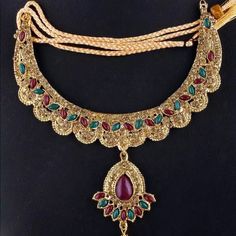 Brand New A Very Beautiful Jewelry Set For Any Weeding Or Party To Increase Your Beauty Elegant Multicolor Bridal Necklace For Party, Multicolor Bridal Necklace For Party, Formal Multicolor Bridal Necklace, Indian Jewelry Set, Indian Jewelry Sets, Weeding, Indian Jewelry, Jewelry Set, Womens Jewelry Necklace