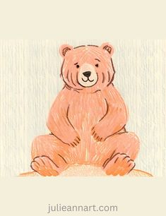 a drawing of a bear sitting on the ground