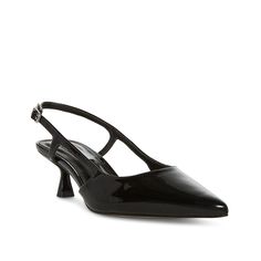 Steve Madden-Legaci Pump Bring a classic vibe to your professional or formal look with the Steve Madden Legaci pump. Shining patent finishing lends a vintage touch to this sleek, pointed-toe pair. Formal 4-inch Pointed Toe Kitten Heels, Black Pumps With 4-inch Heel For Evening, Black Evening Pump With 4-inch Heel, Pointed Kitten Heels For Office, Pointed Kitten Heels For Work, Classic Evening Kitten Heels With 4-inch Heel, Chic Pointed Kitten Heels For Work, Chic Kitten Heels For Workwear With Pointed Shape, Fitted Patent Leather High Heel Slingback Pumps