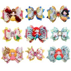 Cartoon Character Princess Sequins Faux Leather Bows with 3d Resin Bowknot Material Pack DIY Bows Hair Jewelry Accessories 34377 ---*This listing is for 1pcs bowknot material package  or double-sided bowknot material package   Faux leather random cut, crosswise or lengthways, if mind pls be careful.  Fabric disconnect, if ordered more pieces, and want to connect together, please contact the seller after making an order, thank you!  As leather sheets are hand-cut, slight variations in size may occur about ±2.0 cm. There is a canvas or felt backing, and different fabric materials assorted. It's perfect for making earrings, hair bows, headbands, embroidery, and a variety of craft projects. ♣Notice: Colors may differ slightly from actual due to monitor and screen differences. Due to the materi Free Hair Bow Templates, Diy Bows Hair, Disney Princess Hair Bows, Faux Leather Hair Bows, Faux Leather Bows, Disney Hair Bows, Princess Hair Bows, Disney Hair, Bow Ideas