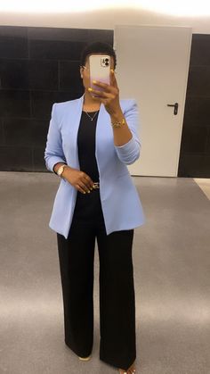 Black Women Conference Outfit, Professional Outfits Women Office, Professional Classy Outfits, Women Formal Suit Work Outfits, Slacks For Women Formal, Business Chic Plus Size, Professor Work Outfit, Womens Black Slacks Outfit, Corporate Black Outfit