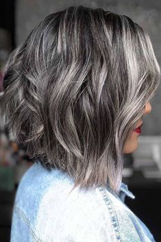 Dark Grey Hair Color, Grey Balayage, Dark Grey Hair, Pepper Hair, Grey Hair Transformation, Salt And Pepper Hair, Grey Hair Inspiration, Natural Gray Hair