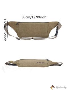 BirdinBag - Canvas Belt Bags for Fashionable Women and Men - Multi-Pocket Fanny Pack Hip Purse with Style Casual Rectangular Belt Bag With Anti-theft Pocket, Casual Khaki Belt Bag With Pockets, Khaki Shoulder Chest Bag With Pockets, Khaki Belt Bag With Pockets For Daily Use, Daily Use Khaki Belt Bag With Pockets, Multifunctional Rectangular Belt Bag With Pockets, Casual Travel Pouch With Pockets, Casual Beige Belt Bag With Pockets, Casual Pouch Bag With Anti-theft Pocket