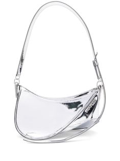 silver-tone calf leather chrome-effect adjustable shoulder strap silver-tone hardware curve-edge body logo plaque top zip fastening Body Logo, Tone Calves, White Shoulder Bags, Silver Bags, Fancy Bags, Pretty Bags, Cute Bags, White Bag, Accessories Design