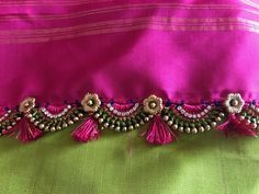 Kucchu Designs Saree, Tassels For Saree, Gold Saree, Saree Accessories, Kids Party Wear Dresses