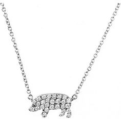 QEELIN Petite Pig 18ct white gold diamond pendant necklace. £ 1,170. Classical elegance meets casual chic in Qeelin's Petite collection. Made of white gold and diamonds, the collection's understated bracelets, necklace, rings can be mixed and matched for any occasion. Symbolising intelligence, this 18ct white gold pig necklace is a style to be cherished. December Stone, Gold Diamond Pendant Necklace, Simple Gold Necklace, Pig Necklace, Elegant Packaging, Diamond Pendant Necklace