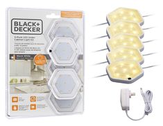 The demand for under cabinet lighting is at an all-time high and BLACK+DECKER® 5-Pack LED under cabinet puck light kit is here to help ease you in to this trend. No pro or tools needed – this under cabinet puck light kit is equipped with a five-minute install that’s perfect for any homeowner looking to easily upgrade their kitchen. With 10 brightness levels and different accent lighting, these puck lights will be your go-to lighting for everything from cooking to cleaning to crafting and more! A Above Cabinet Lighting, Light Spectrum, Led Puck Lights, Easy Home Improvement, Led Under Cabinet Lighting, Puck Lights, Pot Lights, Direct Lighting, Recycling Programs