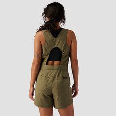 "I love a chic 'fit and going hard and this romper lets me have both. My strappy sports bra peeks out the back, and the stretchy fabric stays out of my way." —Gearhead® Expert Sammy We built the Backcountry Wasatch Ripstop Romper for women who thrive by taking the road less traveled, keeping us comfortable and stylish as we explore a new trail or enjoy a post-adventure lunch. The stretch ripstop weave construction limits snags and tears as we climb over trees and rocks, while the PFC-free DWR Romper For Women, The Road Less Traveled, Road Less Traveled, Strappy Sports Bras, Gear Head, Rompers Women, Stretchy Fabric, The Road, Sports Bra