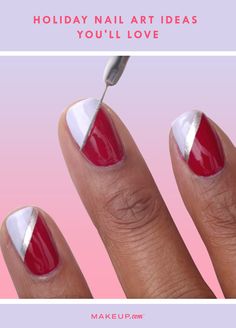 #HolidayNailArt #HolidayNailArtIdeas #NailArt #HolidayNails #HolidayNailTutorial Diy Christmas Nail Art, Nailart Tutorial, Holiday Manicure, Christmas Nails Diy, Manicure Tutorials, Nail Art Tutorials, Festive Nail Art, Accent Nail, Holiday Nail