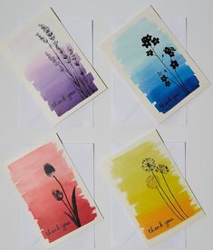 Color Theory Art, Watercolor Birthday Cards, Rose Lavender, Silhouette Cards, Watercolor Designs, Paper Quilling Designs, Watercolor Paintings Easy