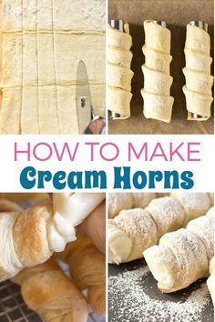 how to make cream horns for desserts, bread rolls and croissants