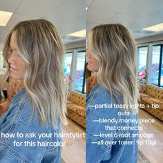 Blond Hair Low Maintenance, Manageable Blonde Highlights, Bronde Balayage With Money Piece Formula, Lazy Blonde Hair, Low Maintenance Lived In Blonde, Reverse Balayage Before And After Blonde, Half Balayage Blonde, Before And After Toner Blonde, Light Brown Hair With Face Framing