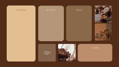 the color palette is brown and tan, with several different pictures on it's side