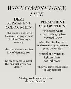 Hair Consultation Questions, Demi Permanent Hair Color To Cover Grey, Grey Coverage Hair, Demi Hair Color, Demi Permanent Hair Color, Cosmo School, Igora Vibrance