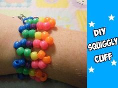 a woman's arm with colorful bracelets on it and the words diy sedugly cuff