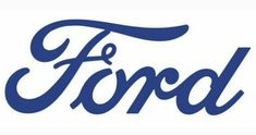 the ford logo is shown in blue and white