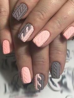 Multicolor  Collar   Striped Color Nails Embellished   Beauty Tools Unghie Sfumate, Short Coffin, Sweater Nails, Best Nail Art Designs, Super Nails, Gel Nail Designs, Xmas Nails, Pedicures, Nails Designs