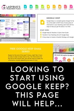 the landing page for google's website is shown in black and yellow, with text that reads looking to start using google keep this page will help