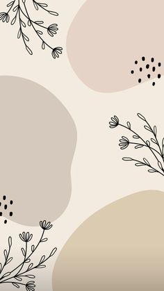 an abstract floral background with black and white flowers on pink, beige and grey colors