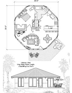 the floor plan for a round house