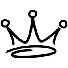 a black and white drawing of a crown