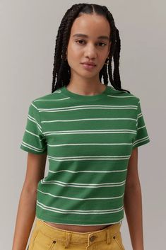 BDG Universal Shrunken Tee | Urban Outfitters Pinterest Contest, School Clothes, Elevated Basics, Oversized Denim Jacket, Back To School Outfits, Cargo Jeans, Black Fits, School Outfits, School Stuff