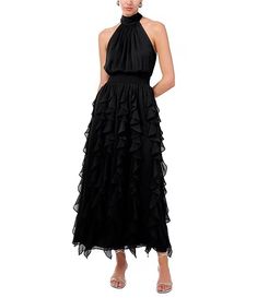 1. STATE Flounce Cascading Halter Neck Sleeveless Maxi Dress | Dillard's Dillards Black Dress, Sleeveless Maxi Dress, Dillard's, Long Beach, Halter Neck, Beach Wedding, Black Dress, Maxi Dress, Collage