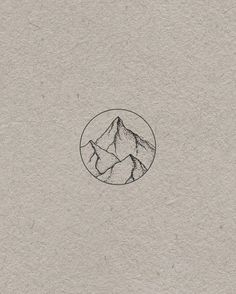 a drawing of mountains in a circle