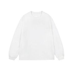 Elevate your wardrobe with the elegant AG Long Sleeve Shirt. Crafted with premium materials, this shirt offers a sophisticated and exclusive style. Its long sleeves provide warmth and versatility, making it perfect for any occasion. Embrace luxury with this must-have piece. Features: -100% Cotton -Crew Neckline -Dropped Shoulder -Graphic -Regular fit -Unisex style White Long Sleeve Streetwear Sweater, White Long Sleeve Sweater For Streetwear, Plain Long Sleeve Winter Sweatshirt, Plain Long Sleeve Shirt With Relaxed Fit, White Long Sleeve Sweatshirt For Winter, White Long Sleeve Sweatshirt For Spring, Elegant Crew Neck Long Sleeve Top For Fall, White Plain Winter Tops, Elegant Long Sleeve Sweater For Spring