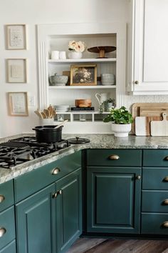 If you love the cottagecore home décor style, you’ll love this! This week, I’m showing off our budget kitchen makeover with details on our green kitchen cabinet paint, affordable DIY kitchen projects, and cottagecore kitchen décor. A kitchen remodel can be done on a budget, and I’ll share how we did it. Cottagecore kitchen style, kitchen DIY interiors, home makeover. Cottagecore Kitchen Cabinets, Billiard Green, Corner Breakfast Nook, Tin Backsplash Kitchen, Kitchen Cabinet Inspiration