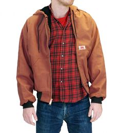 100% American Made Brown Duck Jacket Hooded Made in USA 12 oz. Canvas Duck – Round House American Made Jeans Made in USA Overalls, Workwear Duck Jacket, Shop Apron, Usa Jeans, How To Make Brown, Jean Overalls, Round House, House Made, American Made, Sale Price