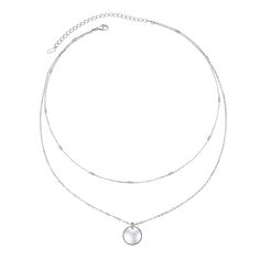 PRICES MAY VARY. Size: Multi Layer Choker Necklace, 13/15"+3" adjustable silver chain. You can wear it as a choker necklace or a normal necklace. Design: Clavicle Necklace with a full moon pendant, this dainty necklace is the perfect balance of simplicity and beauty! It is very suitable for both daily wear and party dress. Material: Both Pendant and Chain are made of Solid Sterling Silver. High polish rhodium plated. Nickel-free, Lead-free, Cadmium-free and Hypoallergenic, you may rest assured t Adjustable Silver Clavicle Chain Necklace, Silver Minimalist Layered Necklace With Round Pendant, Silver Adjustable Clavicle Chain Necklace, Dainty Adjustable Silver Necklace, Silver Minimalist Clavicle Chain Charm Necklace, Minimalist Silver Charm Necklace With Clavicle Chain, Silver Clavicle Chain Necklace With Round Pendant, Silver Clavicle Chain Necklace For Mother's Day, Silver Adjustable Dainty Necklace