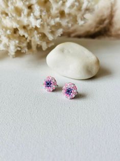 Make your everyday outfit more shiny wearing these pink / purple beaded stud earrings. These statement post earrings are made from Miyuki Delica seed beads and supplied with stainless steel accessories. So lightweight and comfortable to wear, these dainty beaded studs would be the perfect adornment for winter holiday look. If you're looking for delicate seed bead earrings for special occassion, this pair is a great finding for you. Also, these minimalist earrings are making a great Christmas gif Beaded Studs, Beaded Stud Earrings, Handwoven Earrings, Tropical Earrings, Steel Accessories, Purple Beaded, Stainless Steel Accessories, Christmas Bead, Pink Beaded