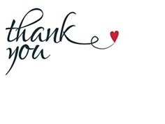 the words thank you written in black ink on a white background with a red heart