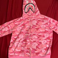 Very Clean And Is Authentic. It Is A Size Large But Fits Like A Medium. I’m Willing To Negotiate Bape Pink, Bape Jacket, Bape Camo, Camo, Mens Jackets, Zip Ups, Jackets & Coats, Man Shop, Pink