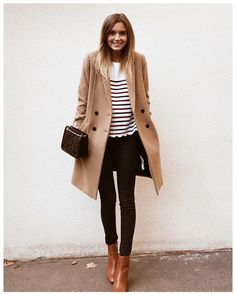 Camel Coat Outfit, Mode Casual, Fall Outfits For Work, Coat Outfits, Casual Winter Outfits, 가을 패션, Looks Style, Business Outfits