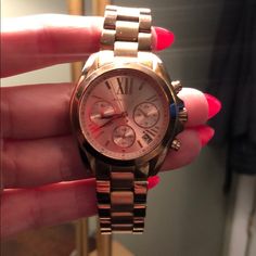 Michael Kors Runway Style Watch. Rose Gold. Amazing Condition. Hardly Worn. 100% Authentic. Michael Kors Rose Gold Watch With Subdials, Michael Kors Rose Gold Chronograph Watch, Pink Michael Kors Watch With Metal Dial, Michael Kors Luxury Pink Watch, Michael Kors Runway, Michael Kors Jewelry, Style Watch, Michael Kors Watch, Fashion Watches