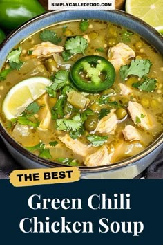 Green Chili Chicken Healthy, Green Chili Tortilla Soup, Chicken Chili Verde Soup Crockpot, Healthy Green Chicken Chili, Crockpot Green Chili Chicken Soup, Chicken Green Chilli Soup, Green Chili Chicken Slow Cooker, Green Chili Crockpot Recipes, Chicken Enchilada Soup Green