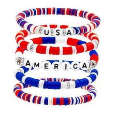 Return Policy Fast Delivery Trusted seller 4th of July Bracelets Red White and Blue Bracelets USA Clay Bead Bracelet American Flag Bracelets Patriotic Beaded Stackable Bracelet Summer Beach Heishi Surfer Bracelet Set 4th of july Accessories for Women Men Independence Day Gifts Product Description Shipping Returns Payment Shipping Shipping is FREE to all addresses other than APO/PO boxes in the lower 48 states. All our stock ships from US-based warehouses. Shipped via USPS or UPS (depending on location and package weight) Unless stated otherwise, all orders will ship within 24-72 hours of your payment being processed. Check our feedback to see the great reviews of FAST shipping we offer. Returns Seller does not accept returns Payment We currently accept payment via eBay managed payments onl Patriotic Beaded Bracelets, Kylie Bracelets, July 4th Clay Bead Bracelets, 4th Of July Beaded Bracelets, 4th Of July Bracelet Ideas, Red White And Blue Bracelets, Fourth Of July Bracelets, Usa Bracelet