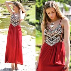 Perfect For That Summer Vacation Bohemian Style So Fitting With That Beautiful High Waist Aline. Sizes Small, Medium And Large Available Red V-neck Embroidered Summer Dress, Red Embroidered V-neck Dress For Summer, Red Bohemian A-line Maxi Dress, Casual Embroidered Summer Maxi Dress, Summer Embroidered Casual Maxi Dress, Summer Embroidered Maxi Dress For Casual Wear, Embroidered Summer Maxi Dress For Casual Wear, Red Embroidered Dress For Summer Vacation, Summer Vacation Red Embroidered Dress